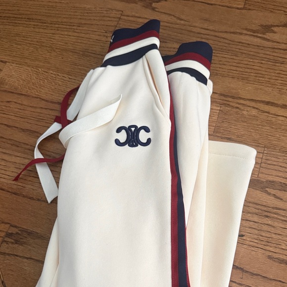 Women's Cream Joggers with Red Accents - Picture 4 of 4